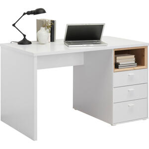 Hom`in PÍSACÍ STÔL, biela, farby dubu, 120/70/74 cm