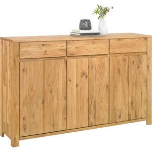 Linea Natura ŠIROKÁ KOMODA, divoký dub, jadrový dub, farba duba, 165,1/103,5/40 cm