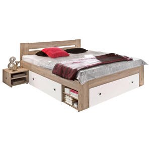 Carryhome ZOSTAVA S POSTEĽOU, 140/200 cm, biela, farba duba