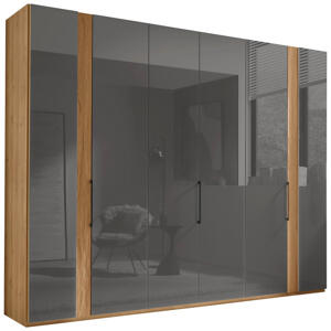 Dieter Knoll SKRIŇA S OTOČNÝMI DVERAMI, dub, dub bianco, lávovosivá, 300/216/58 cm
