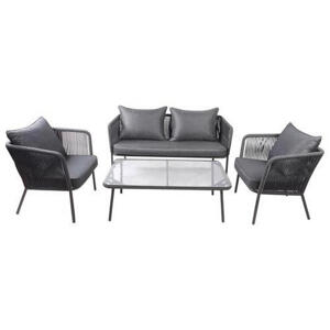 Ambia Garden SÚPRAVA ZÁHRADNÉHO NÁBYTKU 11-dielne, kov, sklo, textil