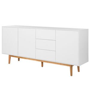 home24 ŠIROKÁ KOMODA, dub, biela, farba duba, 200/80/45 cm