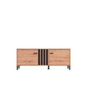 Hom`in TV DIEL, čierna, dub artisan, 131,4/52/40 cm