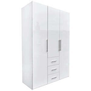 Carryhome ŠATNÍKOVÁ SKRIŇA, biela, biela s vysokým leskom, 147/219/59 cm