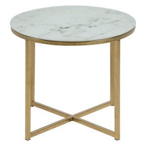 Ambia Home KONFERENČNÝ STOLÍK, sivá, biela, zlatá, kov, sklo, 50/50/42 cm