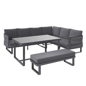 Ambia Garden SÚPRAVA ZÁHRADNÉHO NÁBYTKU 14-dielne, kov, plast, sklo, textil