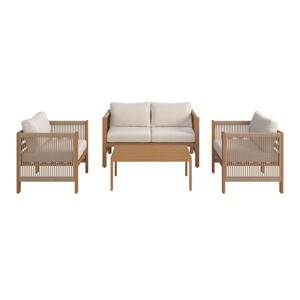 Ambia Garden SÚPRAVA ZÁHRADNÉHO NÁBYTKU 4-dielne, drevo, textil