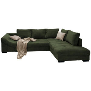 MID.YOU ROHOVÁ SEDACIA SÚPRAVA, textil, tmavozelená