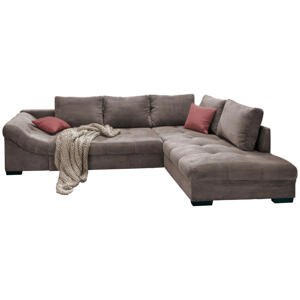 MID.YOU ROHOVÁ SEDACIA SÚPRAVA, textil, sivohnedá
