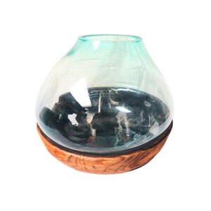 Ambia Home VÁZA, drevo, sklo, 40 cm