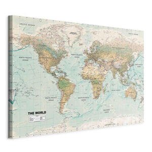 artgeist OBRAZ NA PLÁTNE, mapa sveta, 120/80/1,2 cm