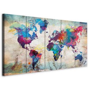 artgeist OBRAZ NA PLÁTNE, mapa sveta, 100/40/1,2 cm