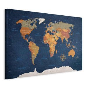 artgeist OBRAZ NA PLÁTNE, mapa sveta, 120/80/1,2 cm