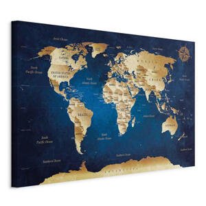 artgeist OBRAZ NA PLÁTNE, mapa sveta, 90/60/1,2 cm