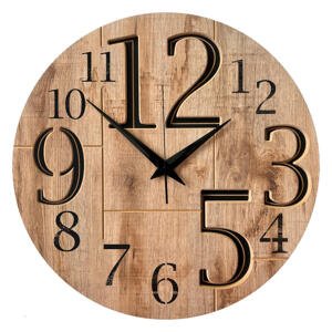 Ambia Home NÁSTENNÉ HODINY, čierna, farba duba košíčkatého, 57 cm