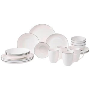 Novel KOMBINOVANÝ SERVIS 20-dielne, nový kostný porcelán (new bone china) keramika