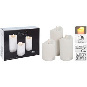 XXXL LED SVIEČKA 3 ks prírodné materiály